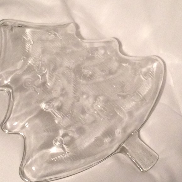 Christmas Tree Clear Glass Crystal Platter - Picture 3 of 3